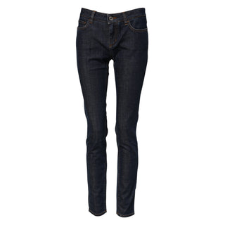 Blue Skinny Cotton Mid Waisted Denim Jeans
