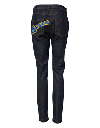 Blue Queen Patch AUDREY Mid Waist Denim Jeans