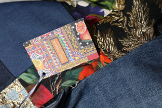 Blaue AMBER Patchwork High-Waist Jeans