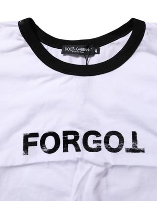 Weißes bauchfreies T-Shirt mit Rundhalsausschnitt und Grafikdruck