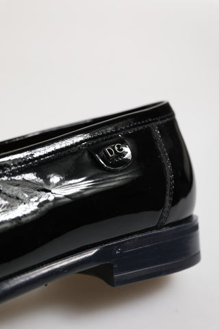 Schwarze Leder-Slipper-Loafer-Anzugschuhe