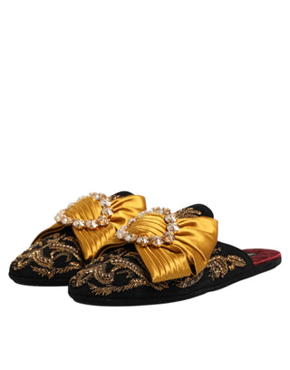 Mehrfarbige verzierte flache Sandalen