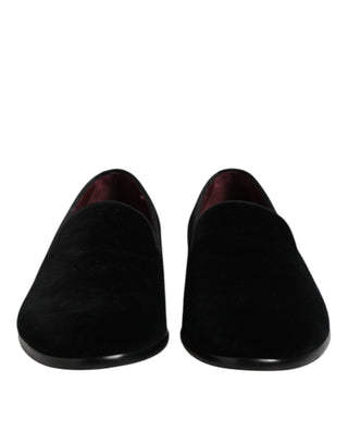 Mocasines slip-on formales de terciopelo negro  