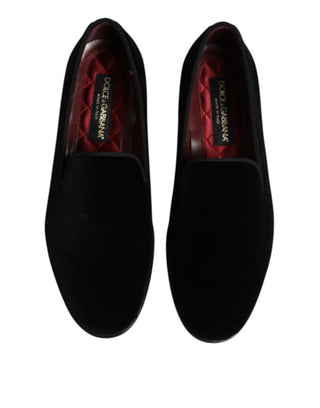 Mocasines slip-on formales de terciopelo negro  