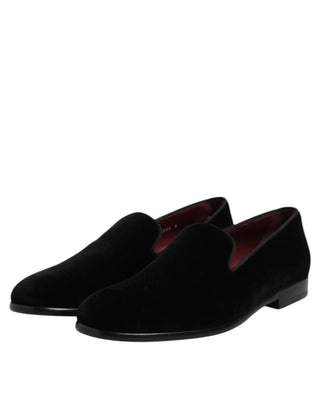 Mocasines slip-on formales de terciopelo negro  