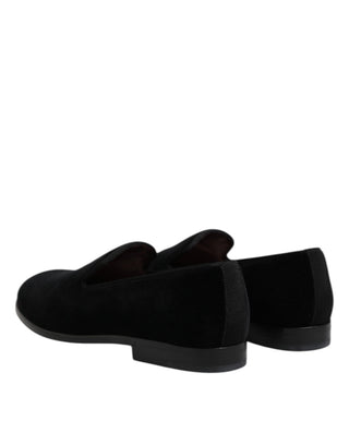 Mocasines slip-on formales de terciopelo negro  