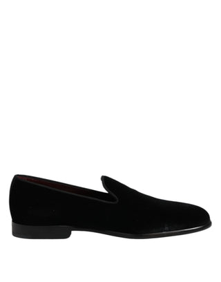 Mocasines slip-on formales de terciopelo negro  