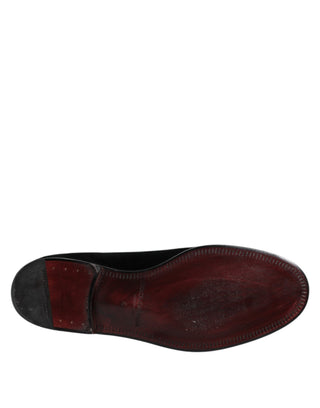 Mocasines slip-on formales de terciopelo negro  
