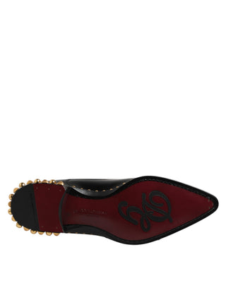 Schwarze Derby Herren-Schnürschuhe aus Leder mit Nieten
