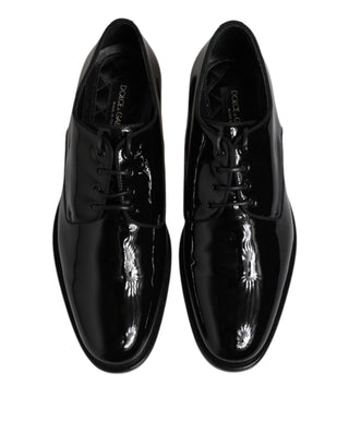 Schwarze Lackleder Derby Anzugschuhe