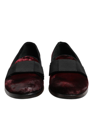 Rote Samt-Slipper für Herren