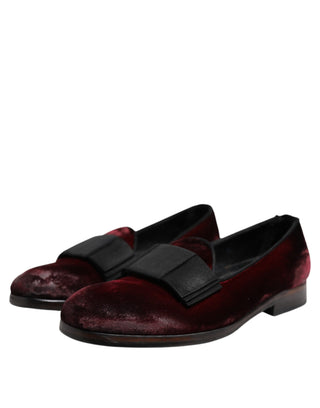Rote Samt-Slipper für Herren