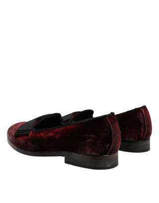 Rote Samt-Slipper für Herren