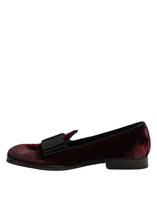 Rote Samt-Slipper für Herren