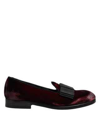 Rote Samt-Slipper für Herren
