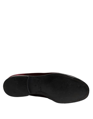Rote Samt-Slipper für Herren