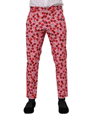 Rosa Baumwollhose mit Kirschdruck