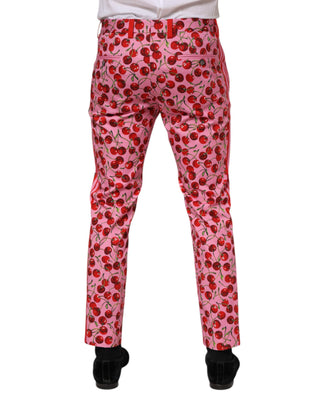 Rosa Baumwollhose mit Kirschdruck