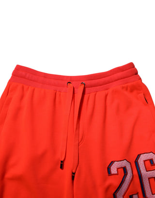 Pantalones jogger naranjas de poliéster para hombre