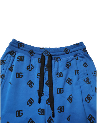 Blue Logo Print Jogger Men Sweatpants Pants