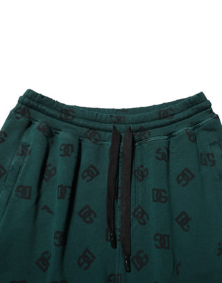 Green Logo Print Jogger Men Sweatpants Pants