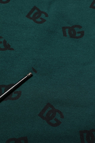 Green Logo Print Jogger Men Sweatpants Pants