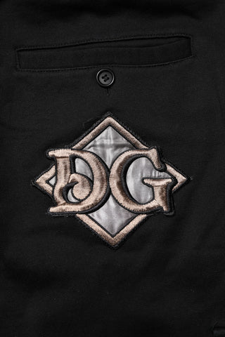 Schwarze Baumwoll-Logo-Jogginghose