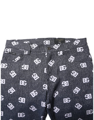 Dunkelgraue Logo-Baumwoll-Skinny-Slim-Jeans