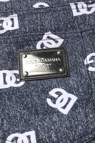 Dunkelgraue Logo-Baumwoll-Skinny-Slim-Jeans
