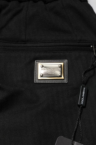 Pantalones jogger para hombre de viscosa negra con cordón