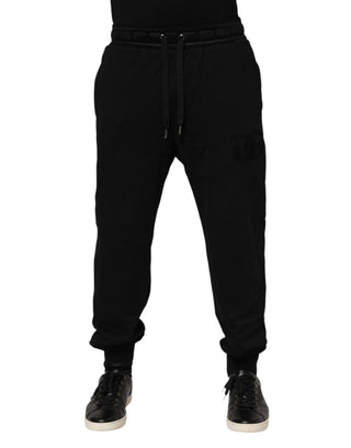 Schwarze Jogginghose mit Kordelzug aus Baumwolle