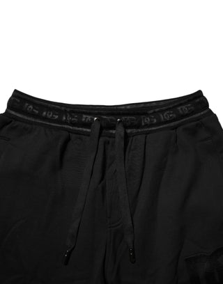 Schwarze Jogginghose mit Kordelzug aus Baumwolle