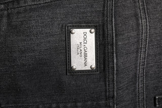 Grau gewaschene Baumwoll-Loose-Denim-Jeans