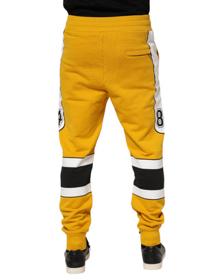 Yellow Cotton Drawstring Jogger Pants