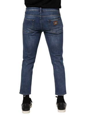 Blue Cotton Logo Plaque Denim Jeans