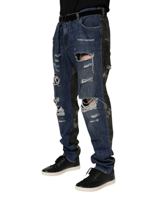 Blaue Baumwoll-Tarn-Jeans