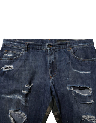 Blaue Baumwoll-Tarn-Jeans