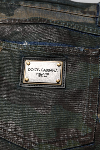 Blaue Baumwoll-Tarn-Jeans
