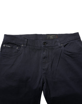 Blaue konische Jeans aus Baumwolle