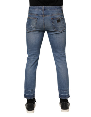 Blue Cotton Logo Plaque COMFORT Denim Jeans