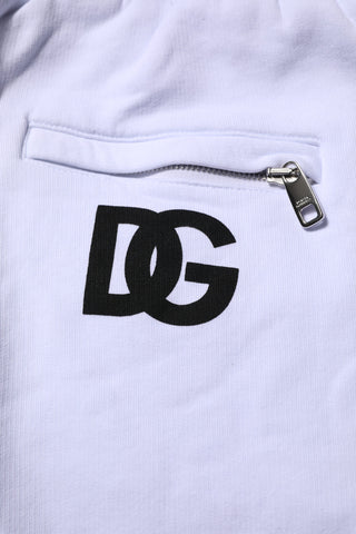 White Cotton Drawstring Jogger Pants
