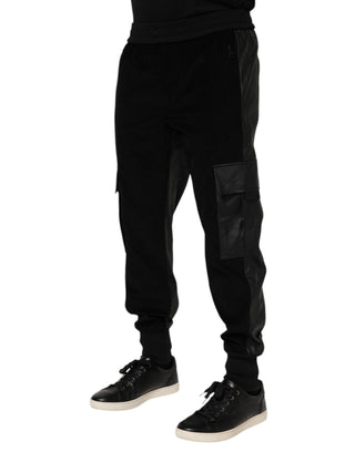 Schwarze Cargo-Jogger für Herren aus Baumwolle