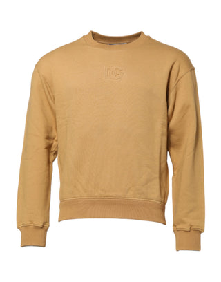 Senfgelber Baumwollpullover mit DG-Prägung