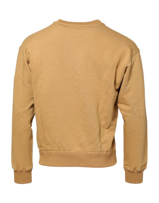 Senfgelber Baumwollpullover mit DG-Prägung