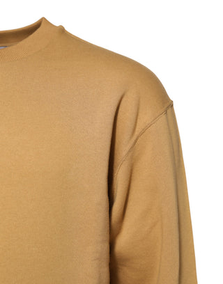 Senfgelber Baumwollpullover mit DG-Prägung