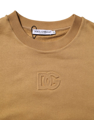 Senfgelber Baumwollpullover mit DG-Prägung
