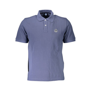 Blaues Baumwoll-Herren-T-Shirt