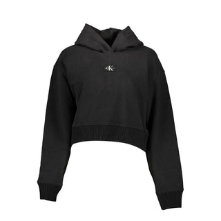 Schwarzes Damen-Sweatshirt aus Baumwolle