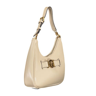 Bolso de hombro para mujer de poliuretano beige
