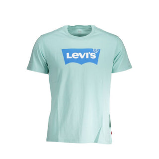 Azzurro Baumwoll-Herren-T-Shirt